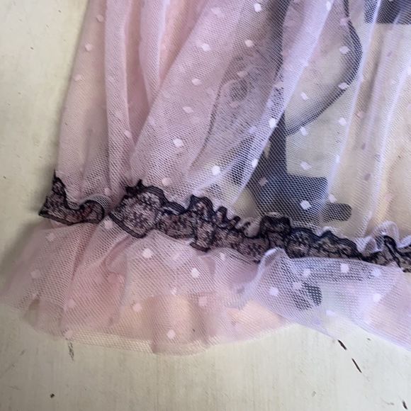 Plus Size Sexy Lingerie Lace Babydoll Nightgown with Underwire 2XL Bow Swiss Dot - Picture 10 of 12